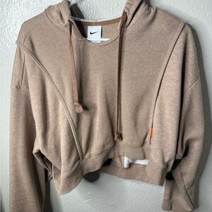 Nike Women's Beige Cropped Hoodie